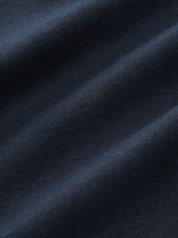 Navy Blue Linen Viscose Jean Style Trousers - Image 9 of 9
