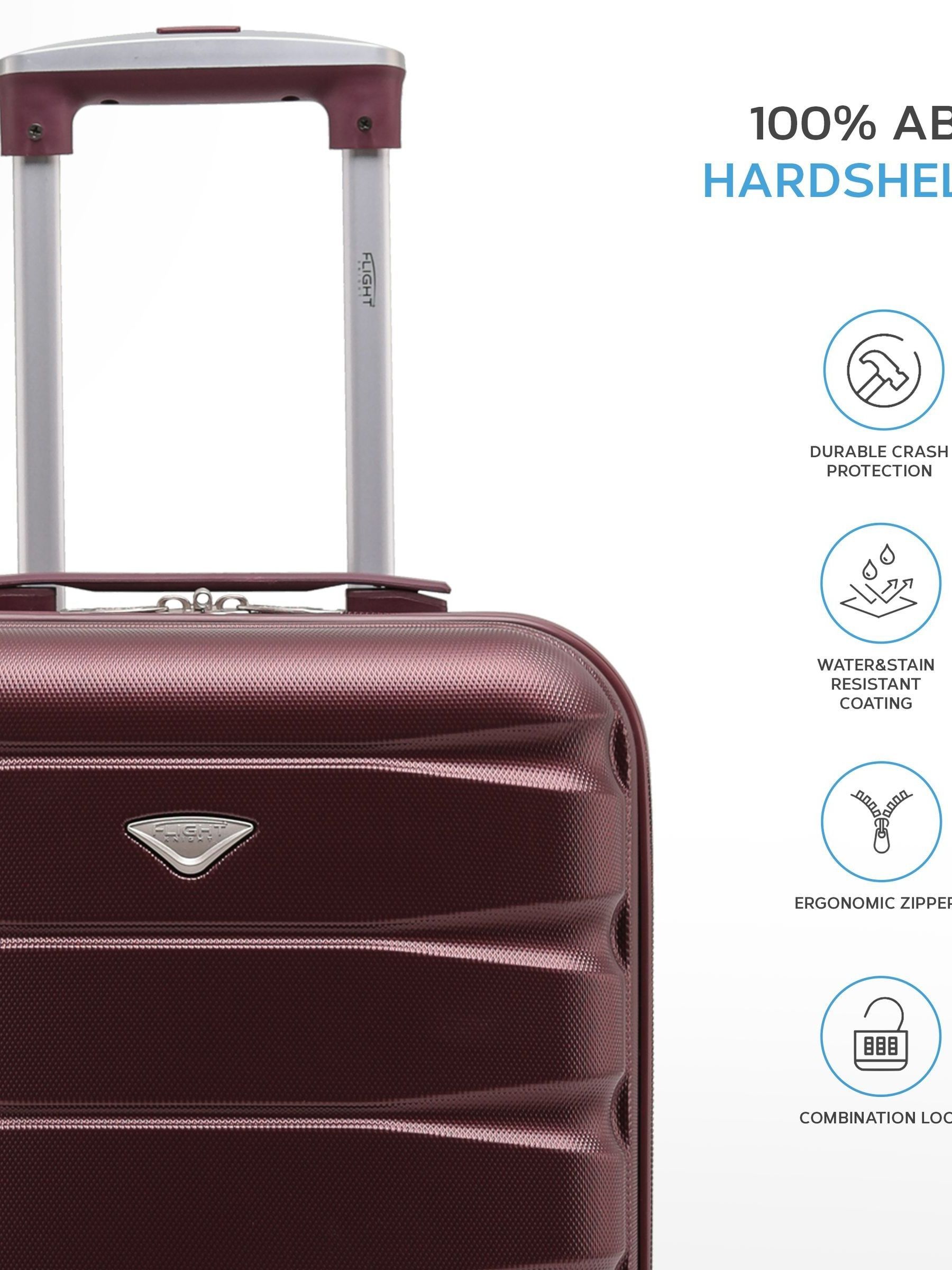 Buy Flight Knight Burgundy 55x35x25cm 4 Wheel ABS Hard Case Cab
