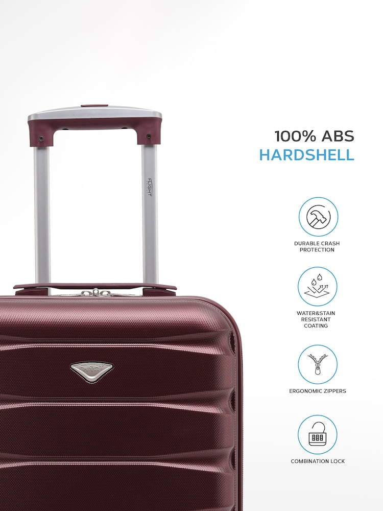 Flight Knight Burgundy 55x35x25cm 4 Wheel ABS Hard Case Cab - Image 3 of 6