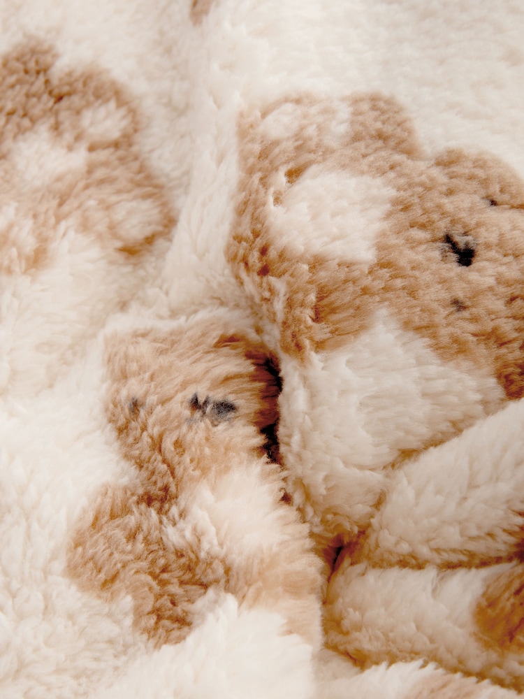 Cream Bear Fleece Baby Blanket - Image 3 of 4