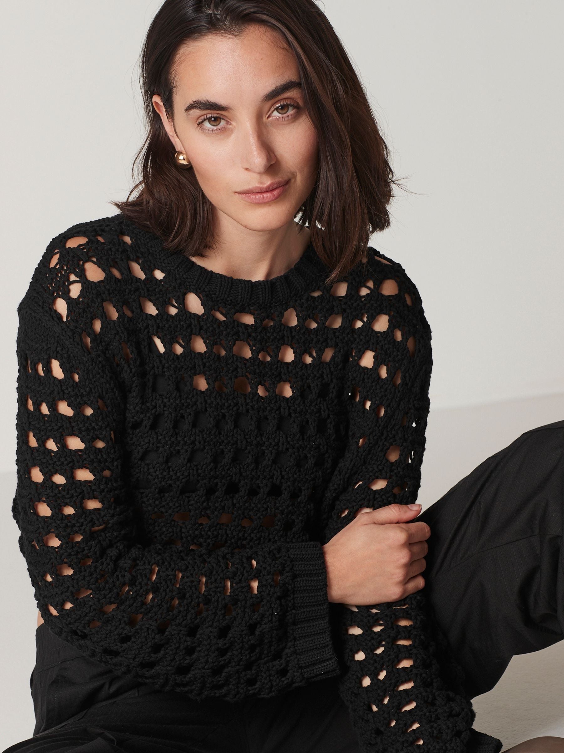 Open stitch jumper shop