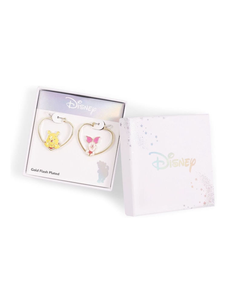 Peers Hardy Gold Tone Disney Winnie The Pooh & Piglet Heart Hoop Earrings - Image 4 of 4