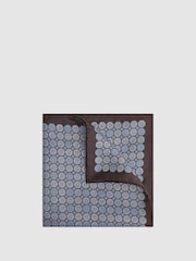Reiss Blue Elba Silk Geometric Pocket Square - Image 1 of 5