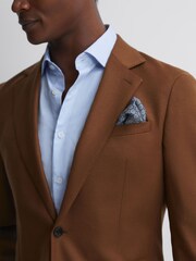 Reiss Blue Elba Silk Geometric Pocket Square - Image 2 of 5