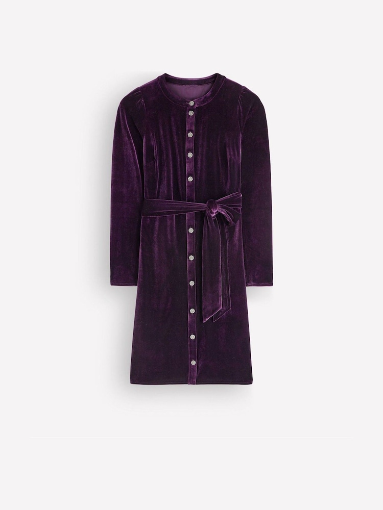 Boden Blue Honor Short Velvet Dress - Image 6 of 6 Boden Blue Honor Short Velvet Dress - Image 6 of 6