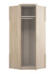 Wiemann Rustic Oak / White Peyton Corner Mirror Semi-Fitted Wardrobe - Image 2 of 2