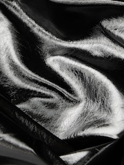 Black Premium High Shine Midi Skirt - Image 6 of 6