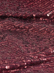 Berry Red V-Neck Sequin Cami Top - Image 6 of 6