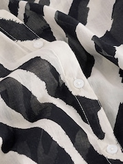 Myleene Klass Zebra Beach 100% Cotton Shirt Cover-Up - Image 10 of 10