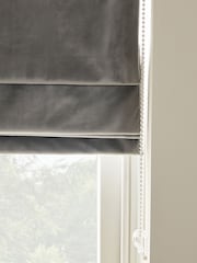 Grey Charcoal Ready Made Blackout Matte Velvet Roman Blind - Image 11 of 12