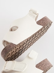 Cream Wide Fit (G) Double Buckle Cushioned Footbed Sandals - Image 3 of 5