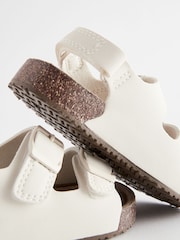 Cream Wide Fit (G) Double Buckle Cushioned Footbed Sandals - Image 5 of 5