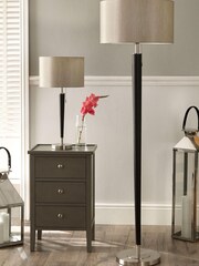 Pacific Silver Brushed Silver and Matte Black Floor Lamp - Image 1 of 6