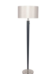 Pacific Silver Brushed Silver and Matte Black Floor Lamp - Image 4 of 6