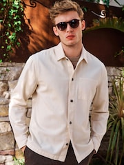 Ecru Natural Twill Shacket - Image 1 of 7