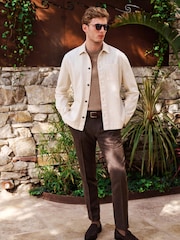 Ecru Natural Twill Shacket - Image 2 of 7