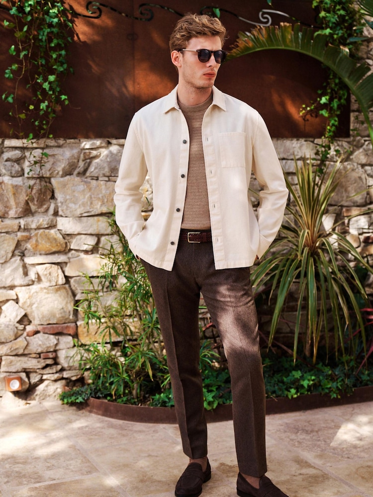 Ecru Natural Twill Shacket - Image 2 of 7
