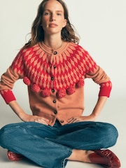 Czerwony - Boden Mae Fair Isle Cardigan - Obraz 1 z 7
