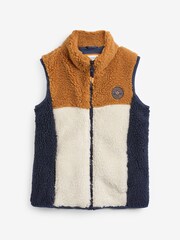 FatFace Blue/White Fleece Gilet - Image 4 of 4
