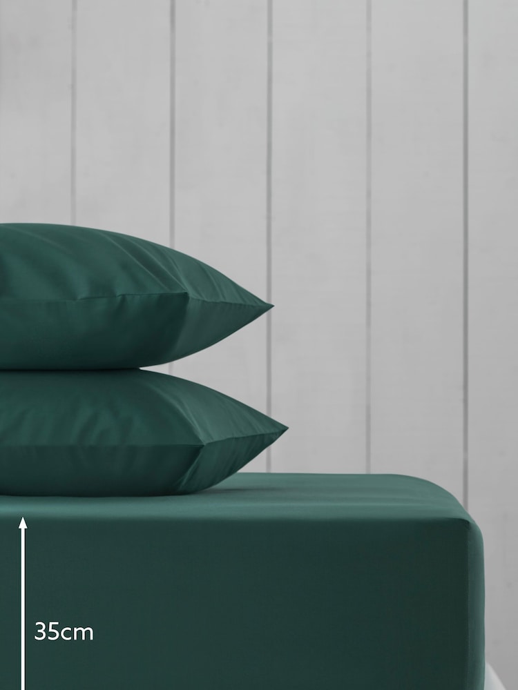 Green Dark Cotton Rich Deep Fitted Sheet - Image 2 of 2