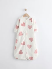 Pink Heart 2.5 Tog Fleece Long Sleeve Zip Sleep Bag - Image 1 of 8