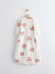 Pink Heart 2.5 Tog Fleece Long Sleeve Zip Sleep Bag - Image 2 of 8