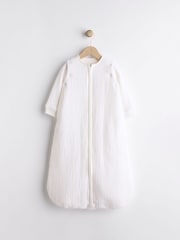 Cream Muslin 2.5 Tog Detachable Sleeve Baby 100% Cotton Sleep Bag - Image 1 of 9