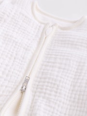 Cream Muslin 2.5 Tog Detachable Sleeve Baby 100% Cotton Sleep Bag - Image 6 of 9
