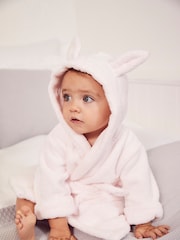 The White Company Baby Pink 100% Cotton Bunny Ears Dressing Gown - Image 1 of 4
