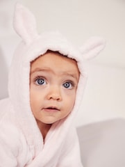 The White Company Baby Pink 100% Cotton Bunny Ears Dressing Gown - Image 2 of 4