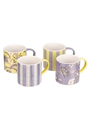 Cath Kidston Set of 4 Purple Wisteria Stacking Mugs - Image 3 of 3