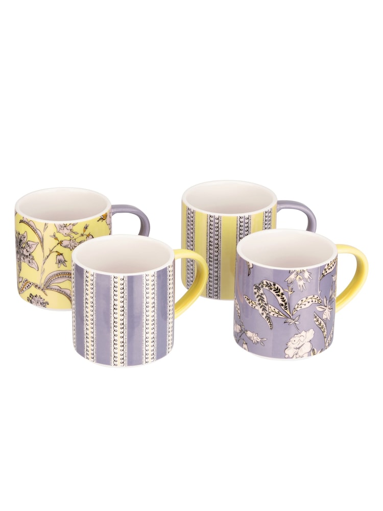 Cath Kidston Set of 4 Purple Wisteria Stacking Mugs - Image 3 of 3
