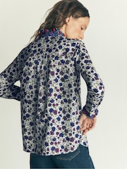 Boden Blue Sienna Frill Cotton Shirt - Image 3 of 5