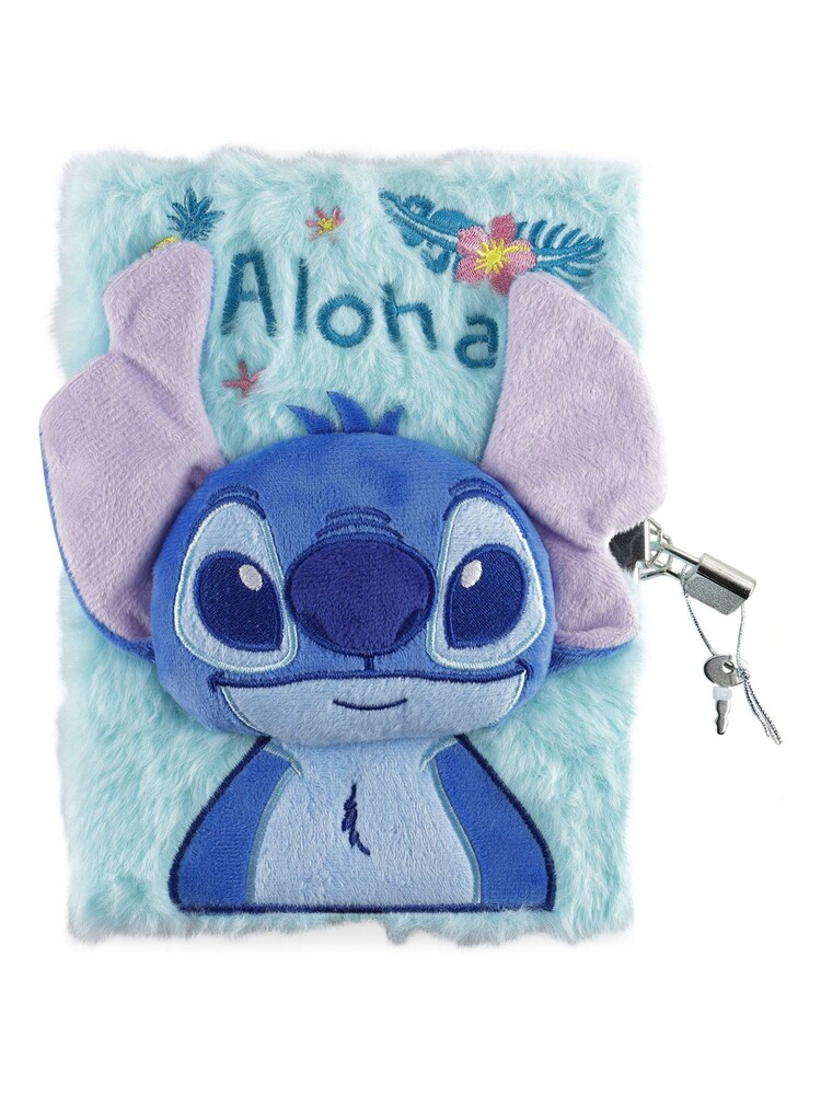 Peers Hardy Blue Stitch 3D plush A5 diary with lock - Image 1 of 4