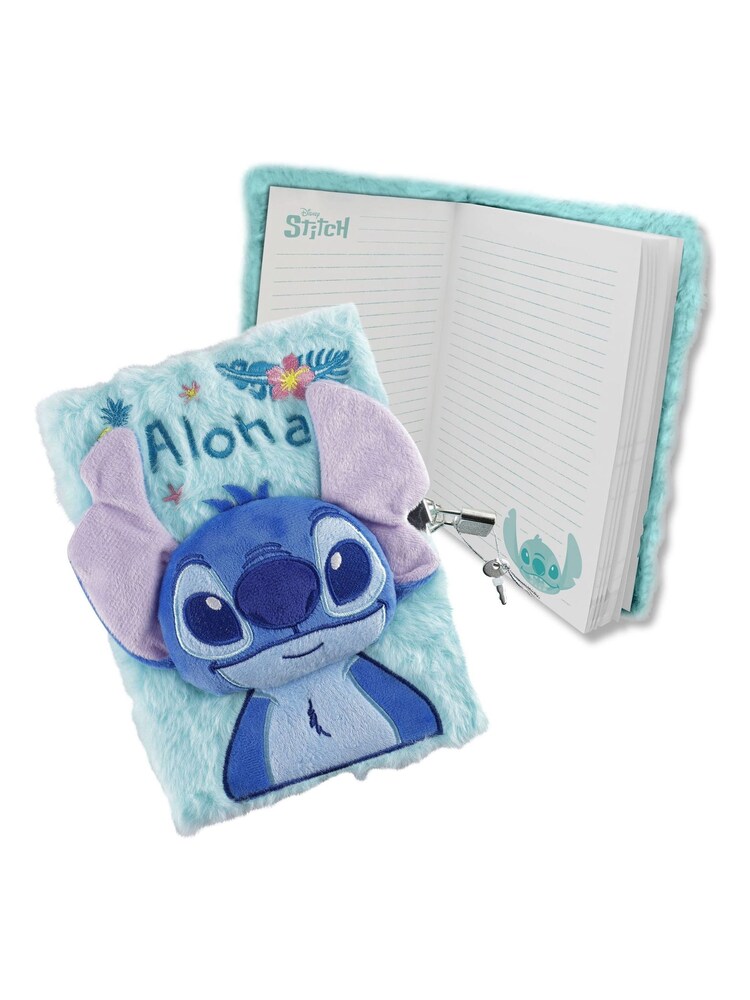 Peers Hardy Blue Stitch 3D plush A5 diary with lock - Image 2 of 4