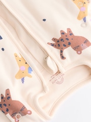 Cream Animal Print Baby 2.5 Tog Detachable Sleeve 100% Cotton Sleep Bag - Image 7 of 10