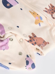 Cream Animal Print Baby 2.5 Tog Detachable Sleeve 100% Cotton Sleep Bag - Image 9 of 10