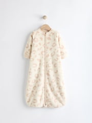 Natural Animal Print 2.5 Tog Fleece Long Sleeve Zip Sleep Bag - Image 1 of 8
