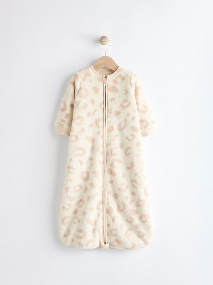 Natural Animal Print 2.5 Tog Fleece Long Sleeve Zip Sleep Bag - Image 1 of 8
