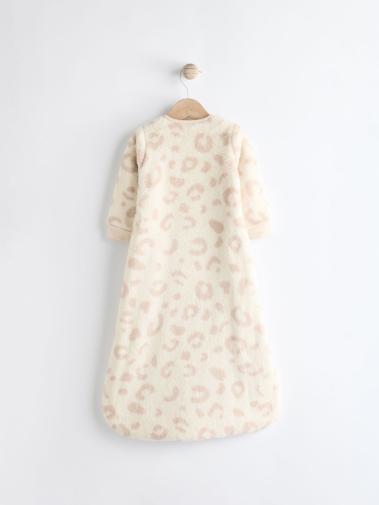 Natural Animal Print 2.5 Tog Fleece Long Sleeve Zip Sleep Bag - Image 2 of 8