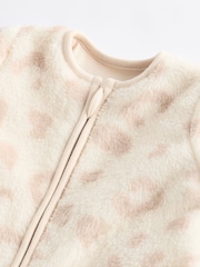 Natural Animal Print 2.5 Tog Fleece Long Sleeve Zip Sleep Bag - Image 6 of 8