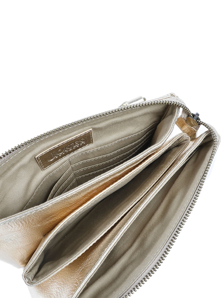 Jones Bootmaker Gold Warsaw Leather Zip Up Shoulder Bag - Image 7 of 7