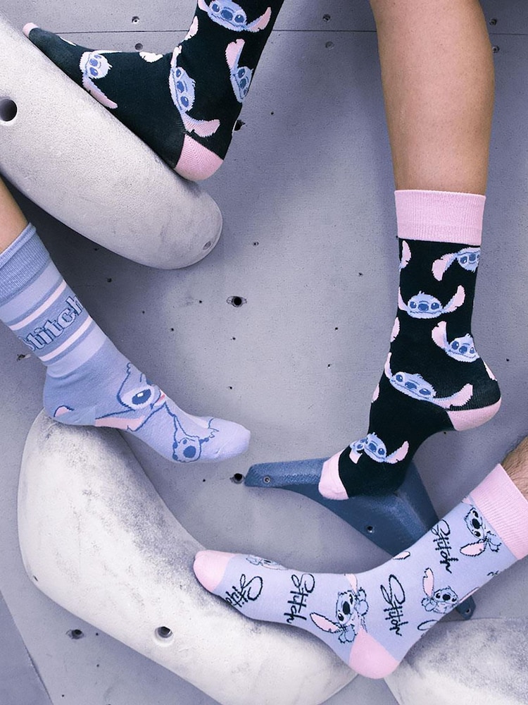 Peers Hardy Blue Lilo & Stitch Adults Socks for Everyday Wear and Gifts Pack of 3 - Image 2 of 6 Peers Hardy Blue Lilo & Stitch Adults Socks for Everyday Wear and Gifts Pack of 3 - Image 2 of 6