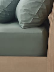 Green Deep Fitted Collection Luxe 200 Thread Count 100% Egyptian Cotton Percale Sheet - Image 1 of 1