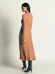 Boden Natural Ribbed Henley Knitted Dress - Image 3 of 7