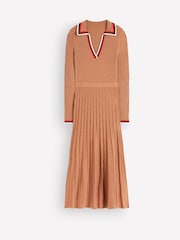 Boden Natural Ribbed Henley Knitted Dress - Image 6 of 7