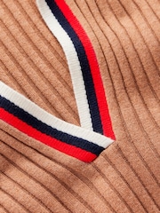 Boden Natural Ribbed Henley Knitted Dress - Image 7 of 7