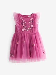 Berry Red Mesh Party Dress (3mths-8yrs) - Image 6 of 8