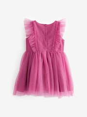 Berry Red Mesh Party Dress (3mths-8yrs) - Image 7 of 8