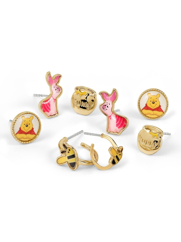Peers Hardy Yellow Disney Winnie The Pooh 4Pcs Earrings Set - Image 1 of 4 Peers Hardy Yellow Disney Winnie The Pooh 4Pcs Earrings Set - Image 1 of 4